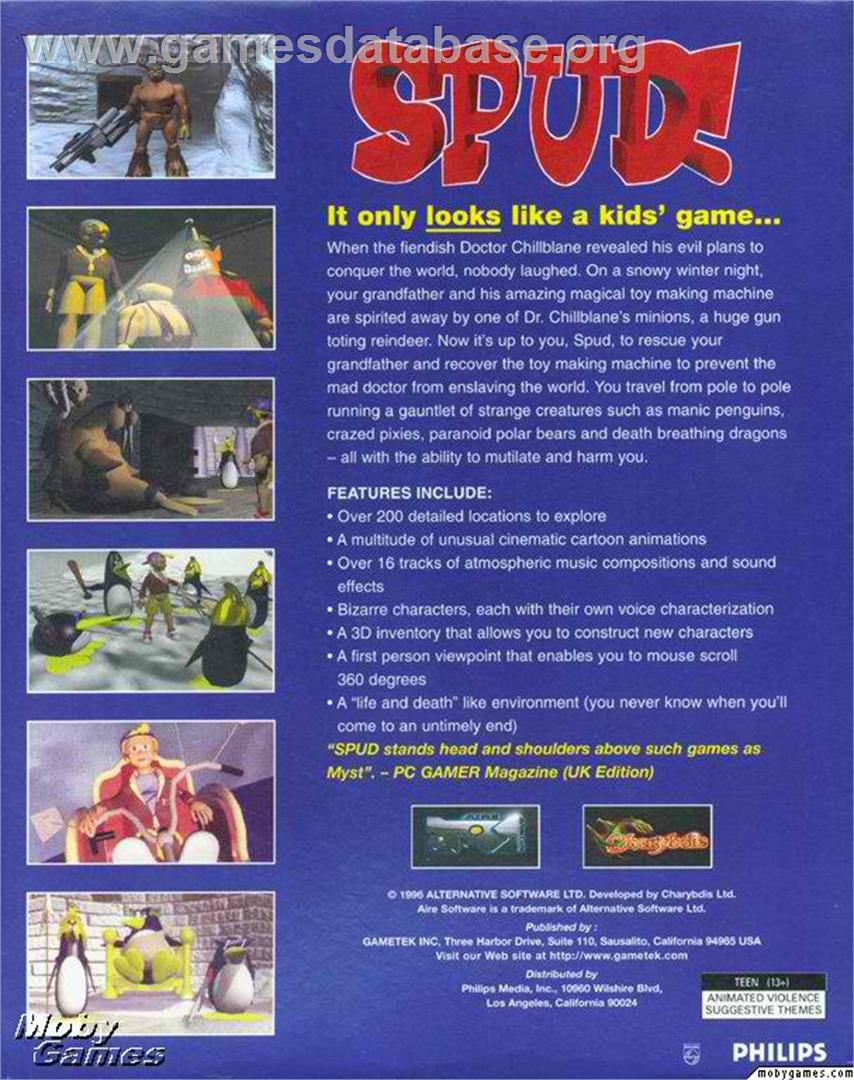 Spud! - Microsoft DOS - Artwork - Box Back