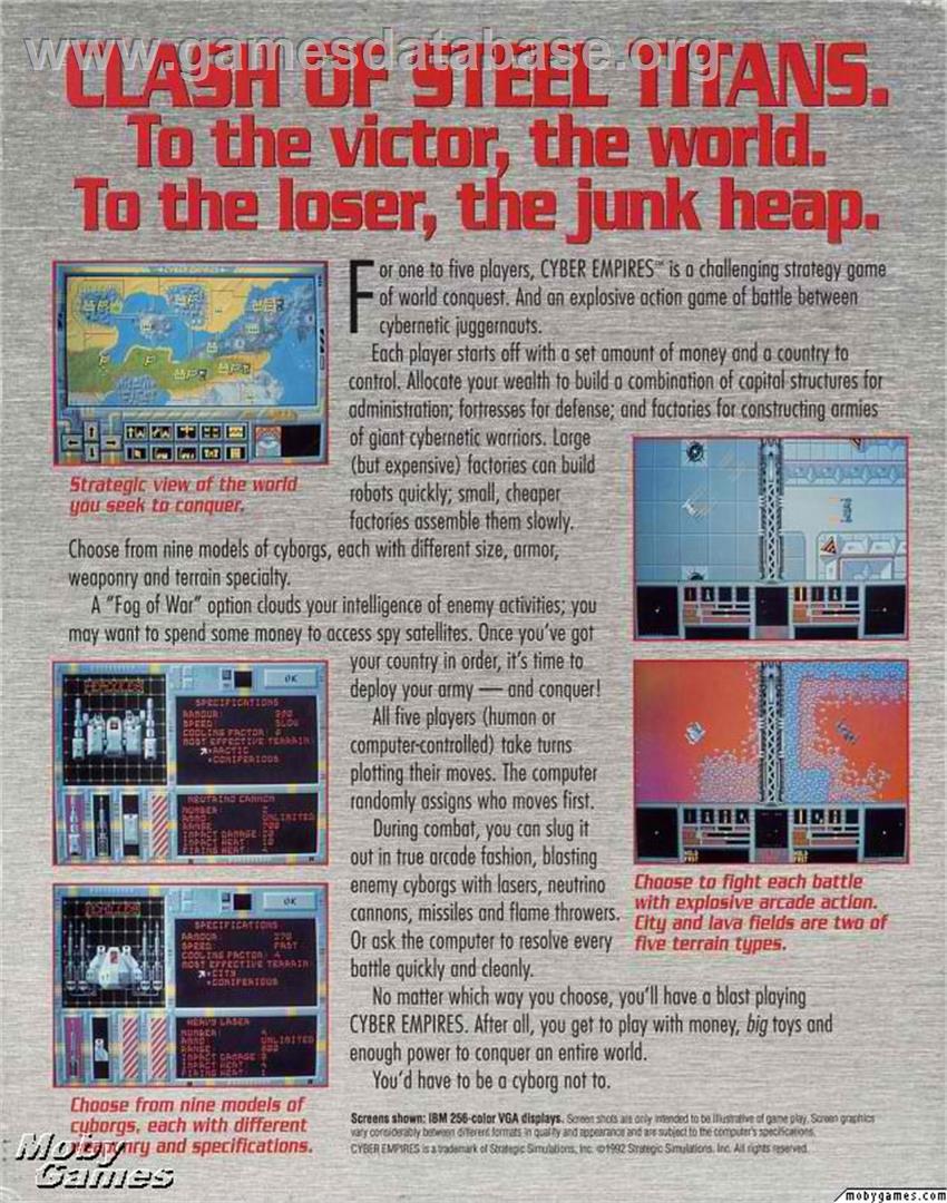 Steel Empire - Microsoft DOS - Artwork - Box Back