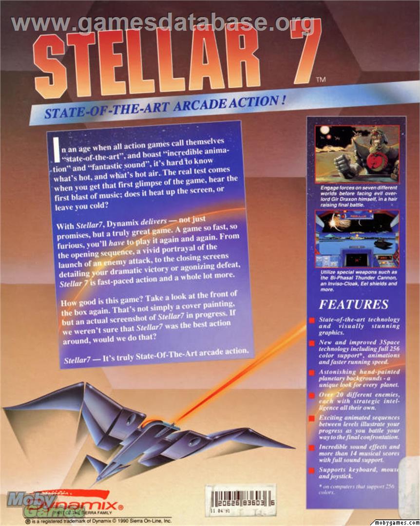 Stellar 7 - Microsoft DOS - Artwork - Box Back