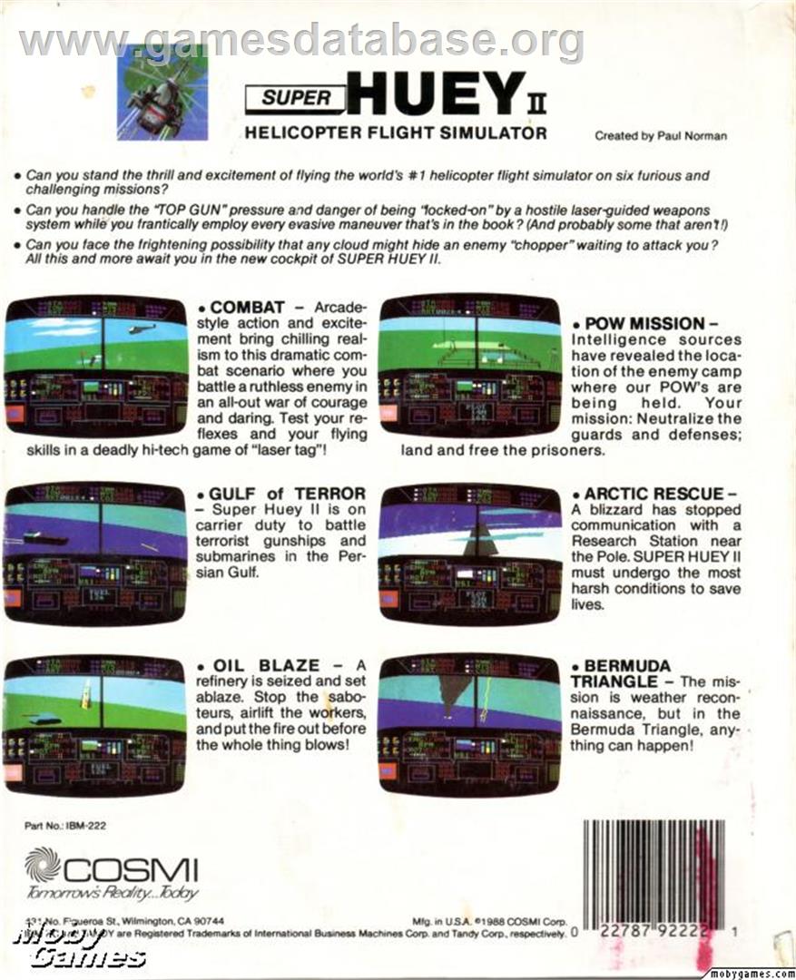 Super Huey 2 - Microsoft DOS - Artwork - Box Back