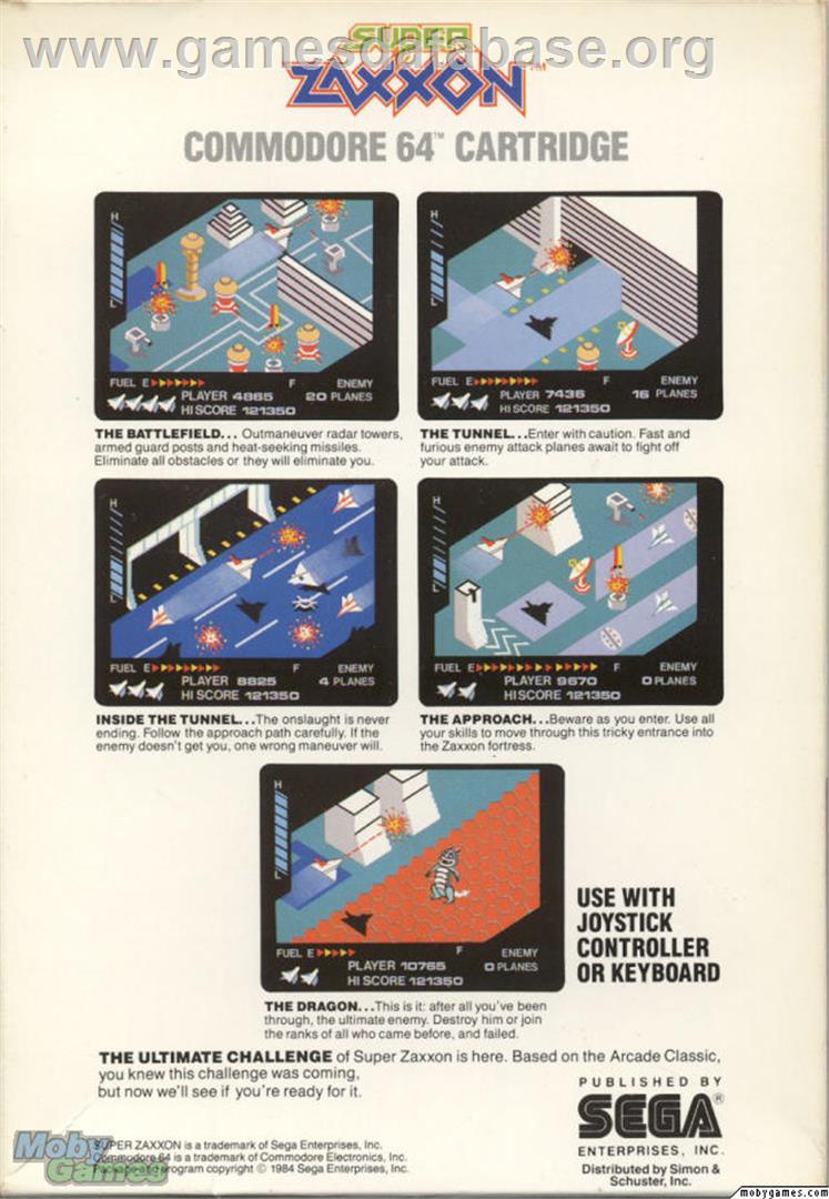 Super Zaxxon - Microsoft DOS - Artwork - Box Back