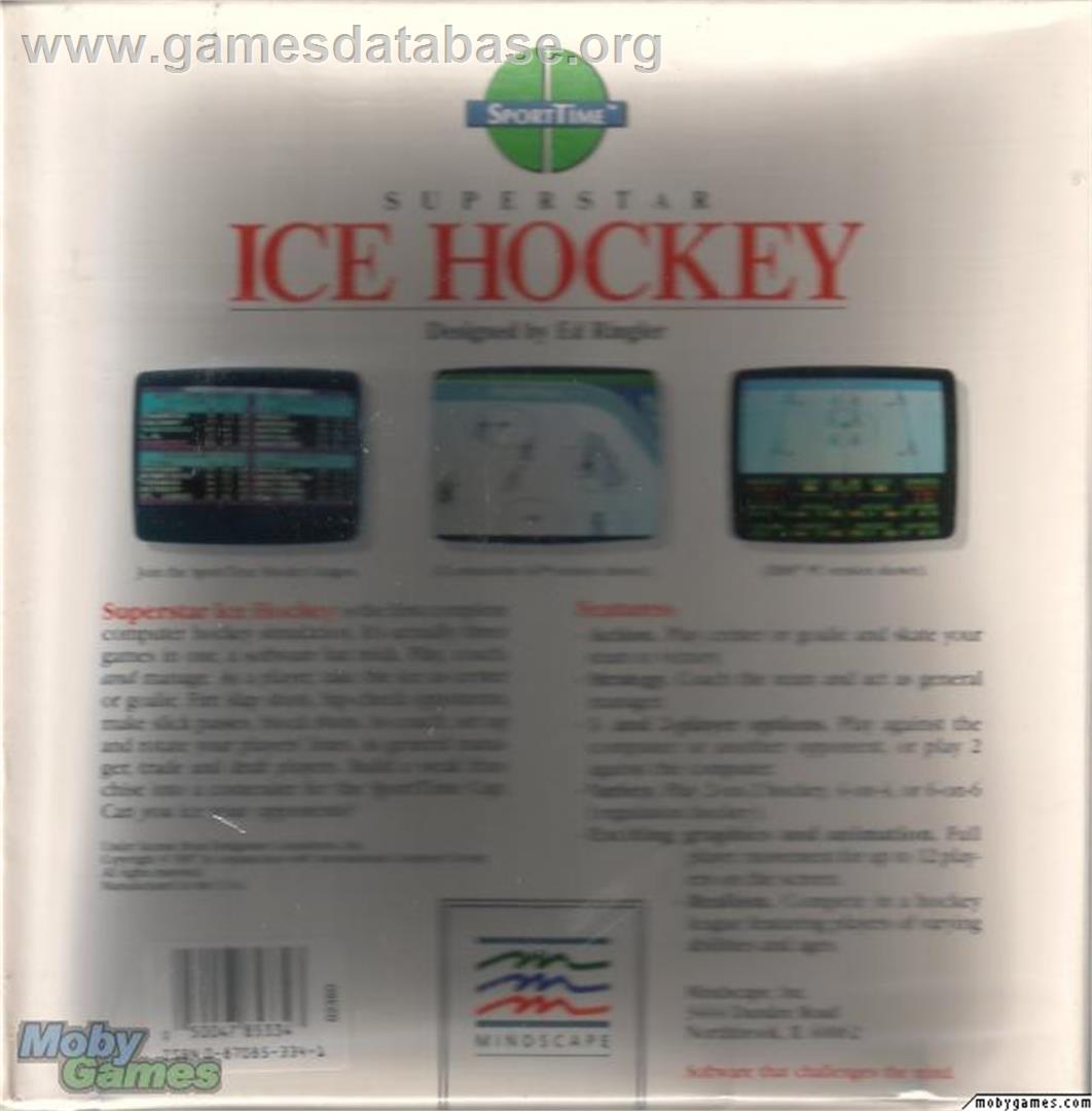 Superstar Ice Hockey - Microsoft DOS - Artwork - Box Back