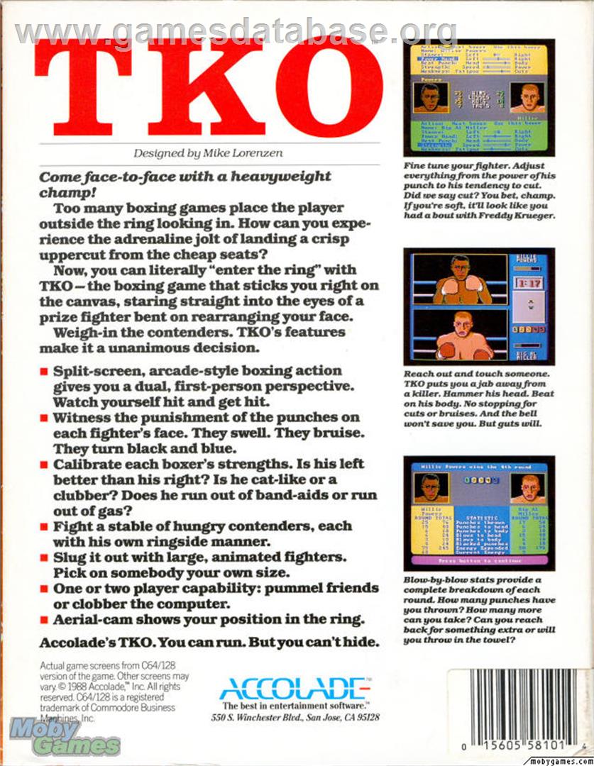 TKO - Microsoft DOS - Artwork - Box Back