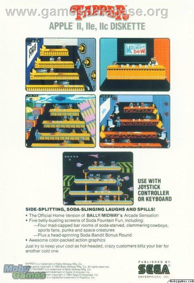 Tapper - Microsoft DOS - Artwork - Box Back