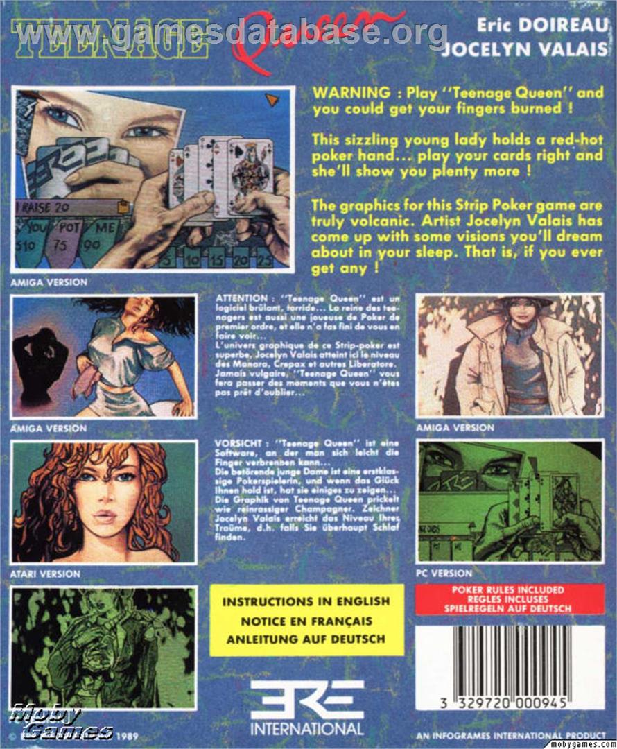 Teenage Queen - Microsoft DOS - Artwork - Box Back