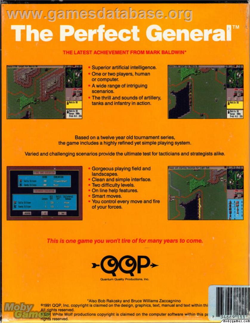 The Perfect General - Microsoft DOS - Artwork - Box Back