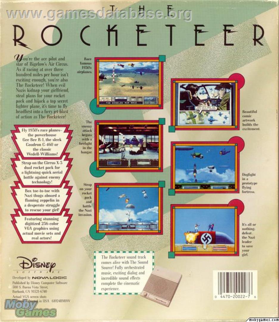 The Rocketeer - Microsoft DOS - Artwork - Box Back