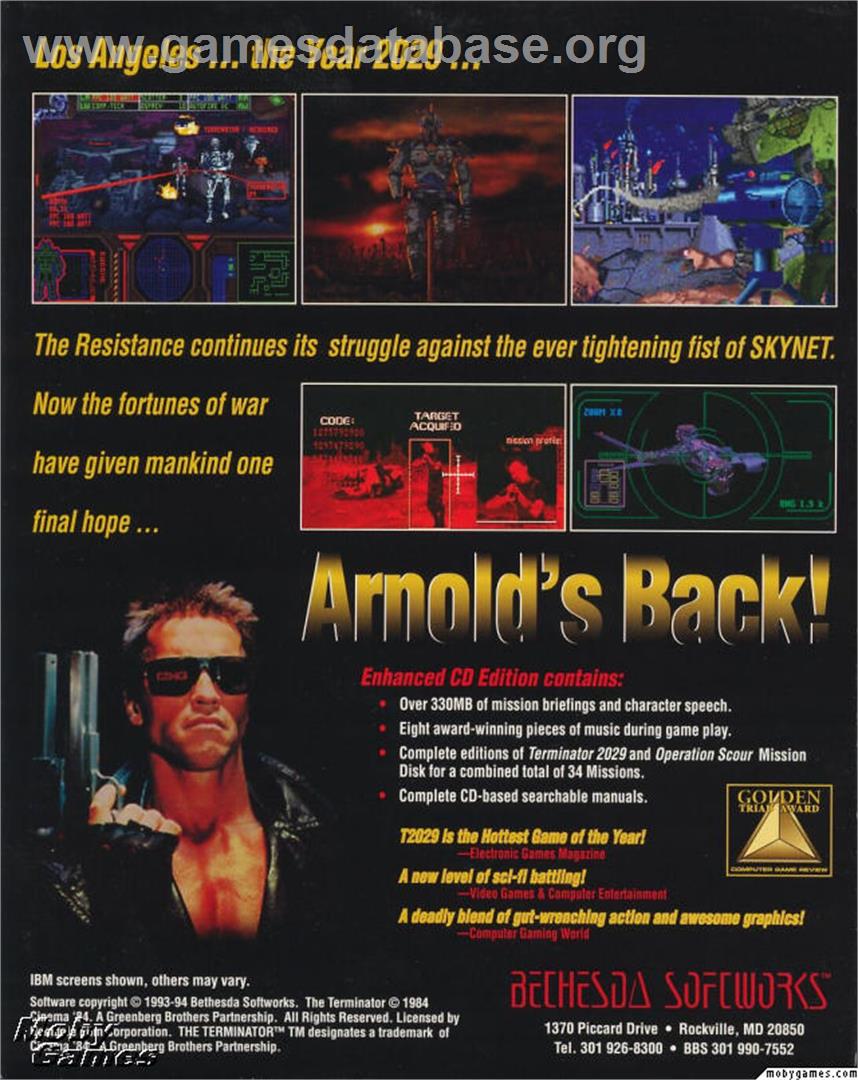 The Terminator 2029 - Deluxe CD Edition - Microsoft DOS - Artwork - Box Back