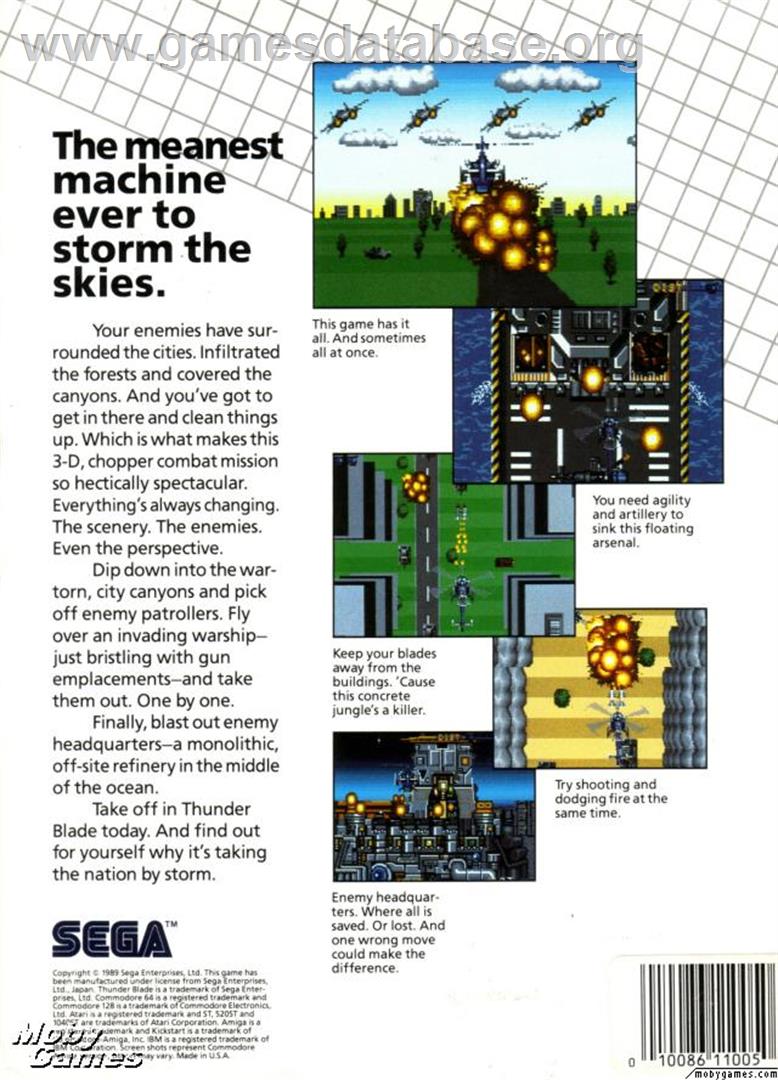 Thunder Blade - Microsoft DOS - Artwork - Box Back