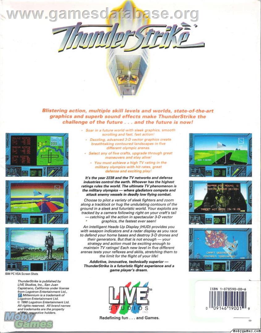 Thunder Strike - Microsoft DOS - Artwork - Box Back