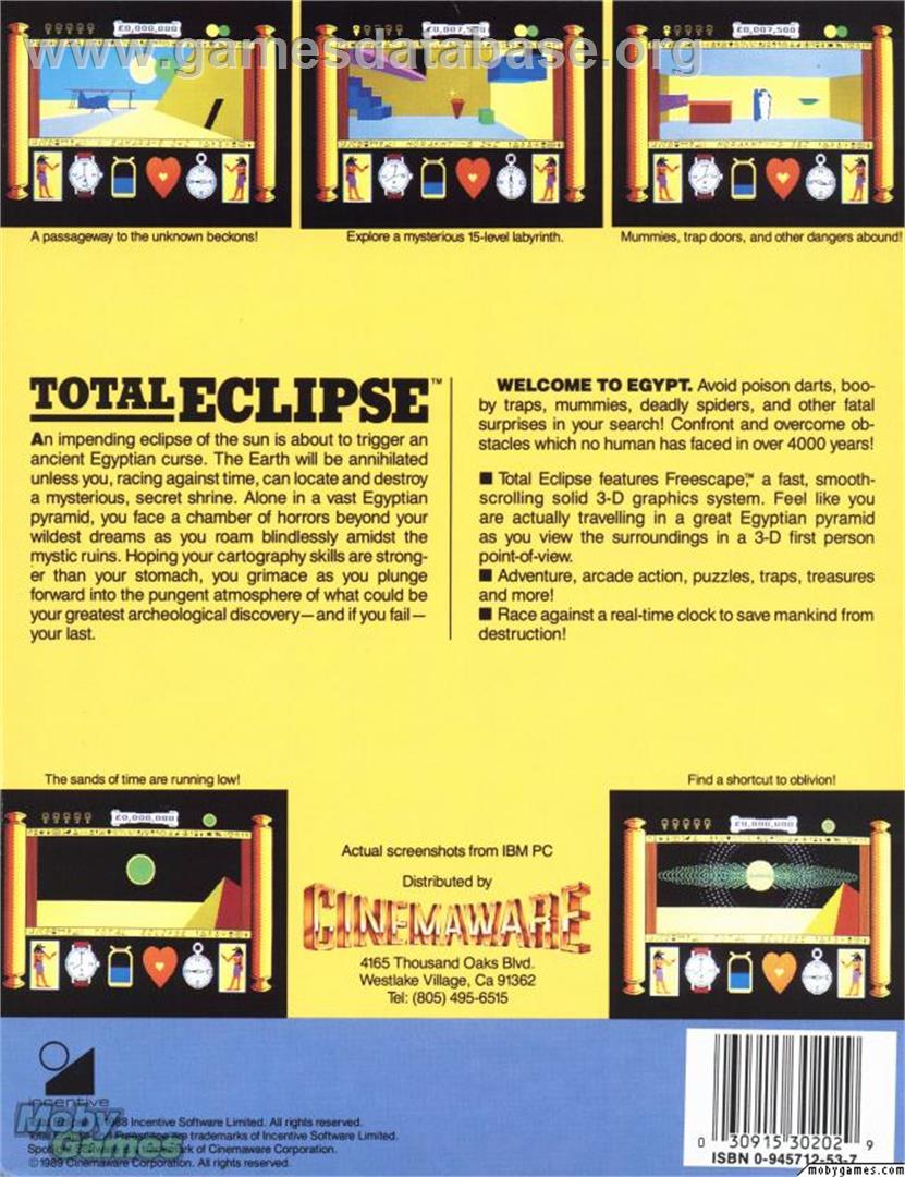 Total Eclipse - Microsoft DOS - Artwork - Box Back