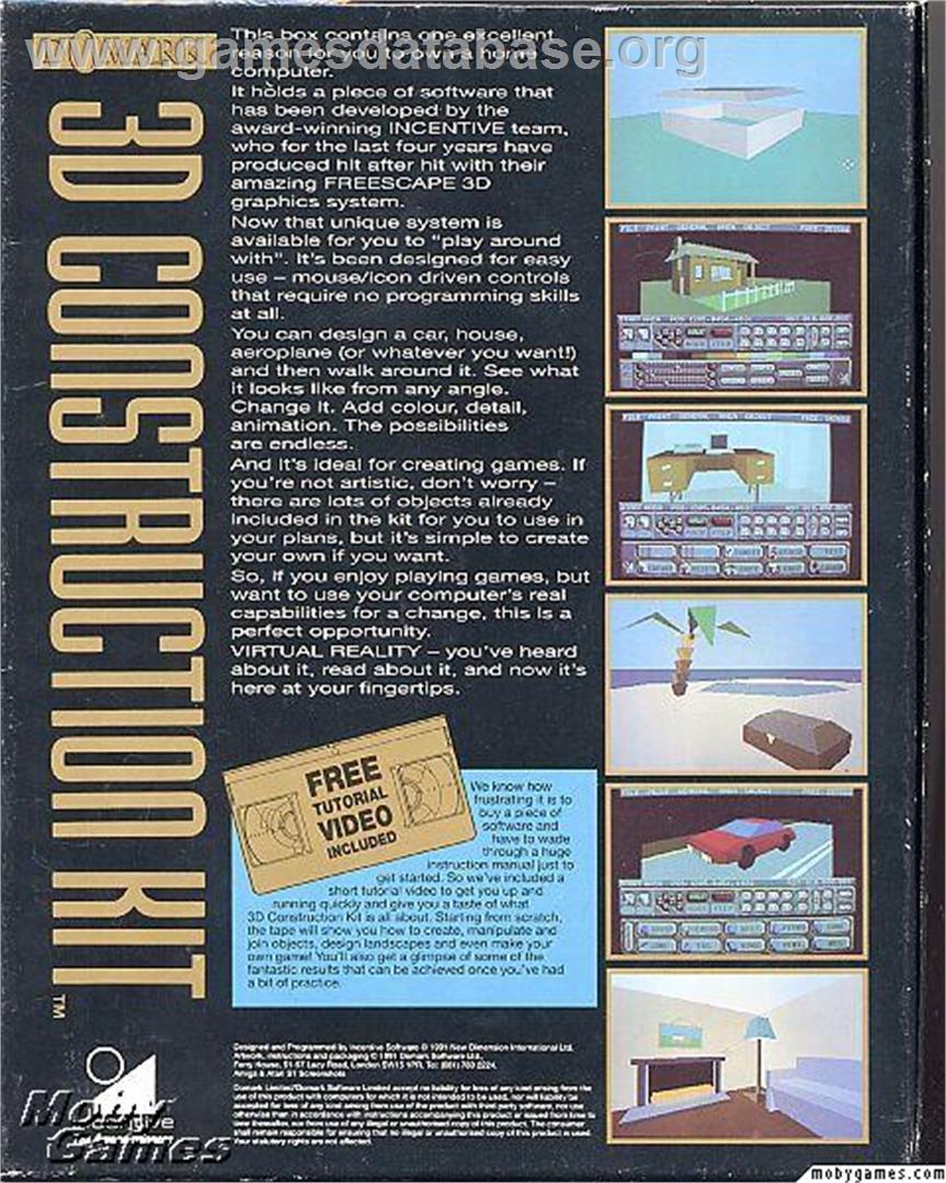 Virtual Reality Studio - Microsoft DOS - Artwork - Box Back