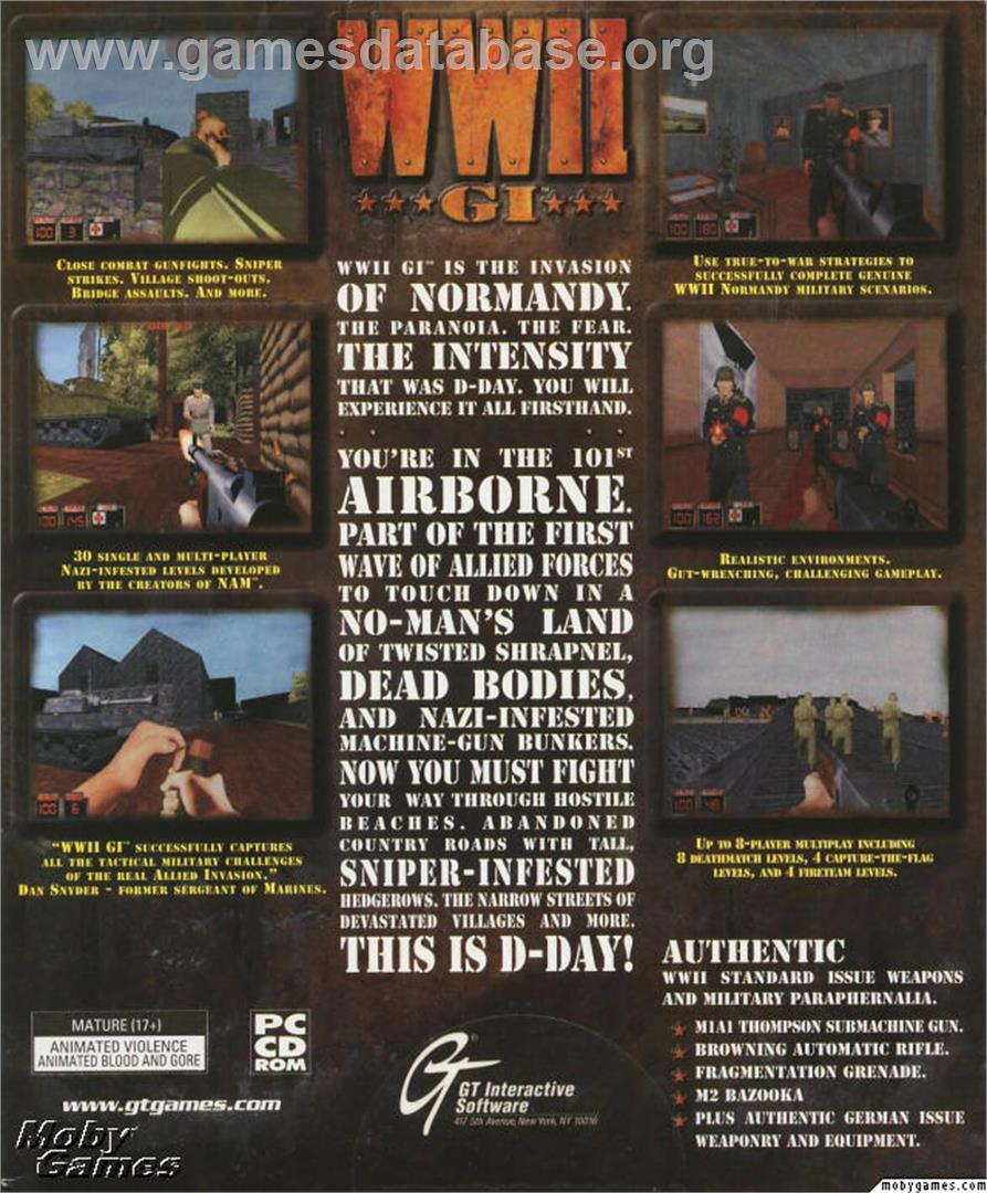 WWII GI - Microsoft DOS - Artwork - Box Back