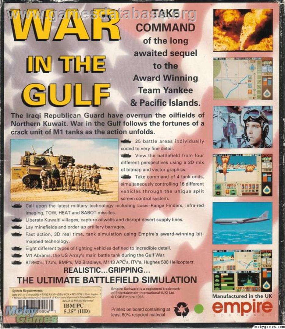 War In The Gulf - Microsoft DOS - Artwork - Box Back