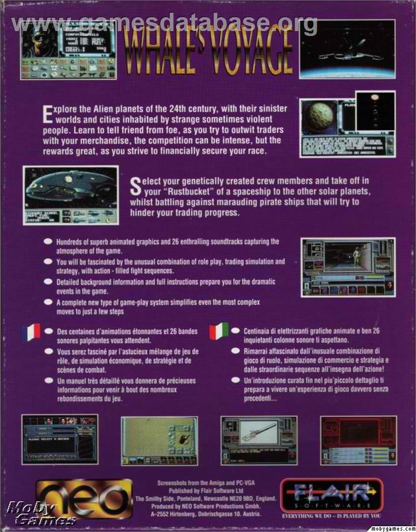 Whale's Voyage - Microsoft DOS - Artwork - Box Back