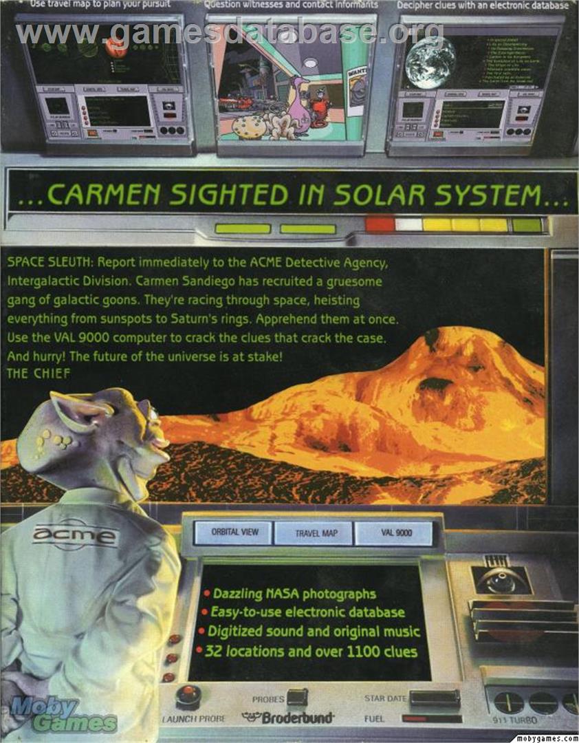 Where in Space is Carmen Sandiego? - Microsoft DOS - Artwork - Box Back