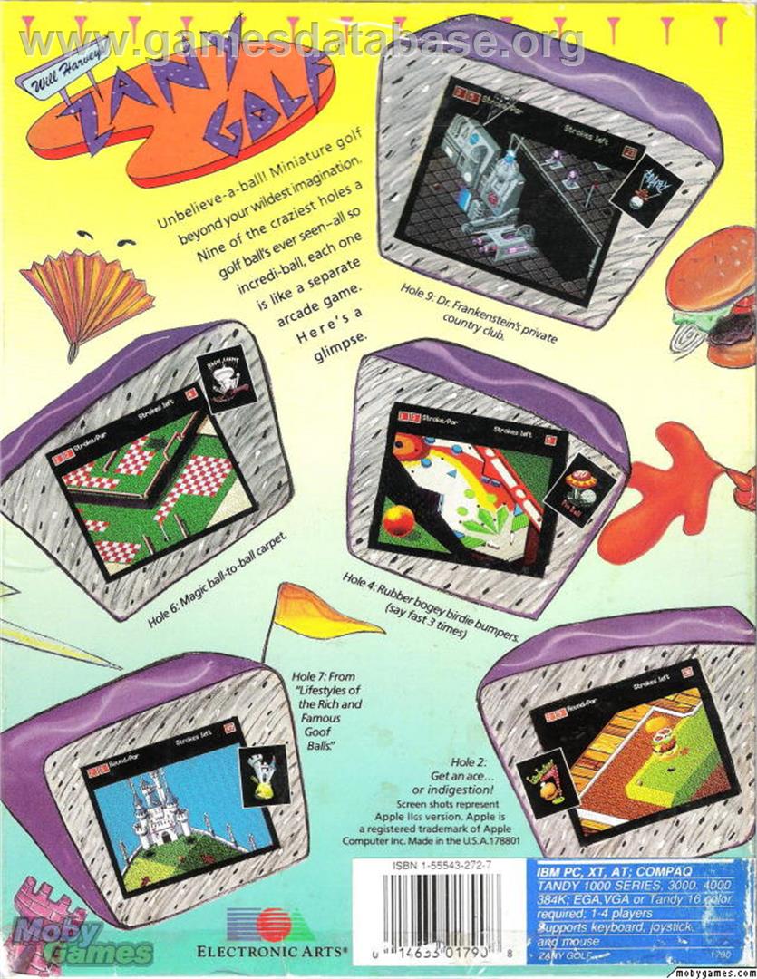 Will Harvey's Zany Golf - Microsoft DOS - Artwork - Box Back