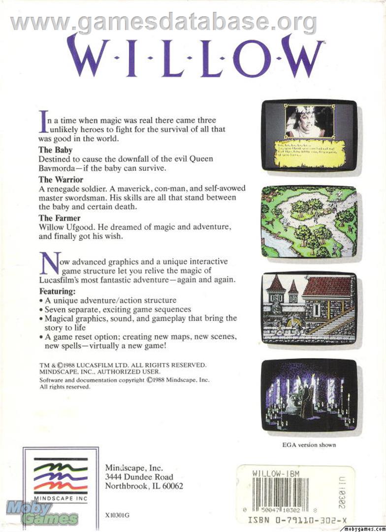 Willow - Microsoft DOS - Artwork - Box Back