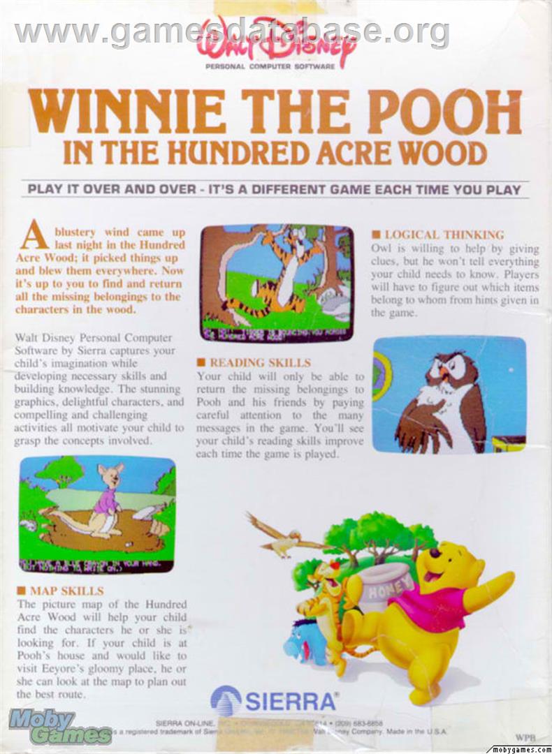 Winnie the Pooh in the Hundred Acre Wood - Microsoft DOS - Artwork - Box Back