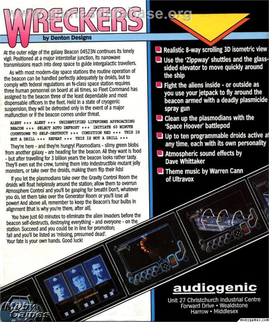 Wreckers - Microsoft DOS - Artwork - Box Back
