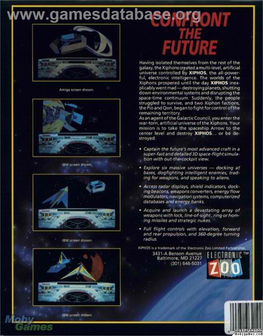 Xiphos - Microsoft DOS - Artwork - Box Back