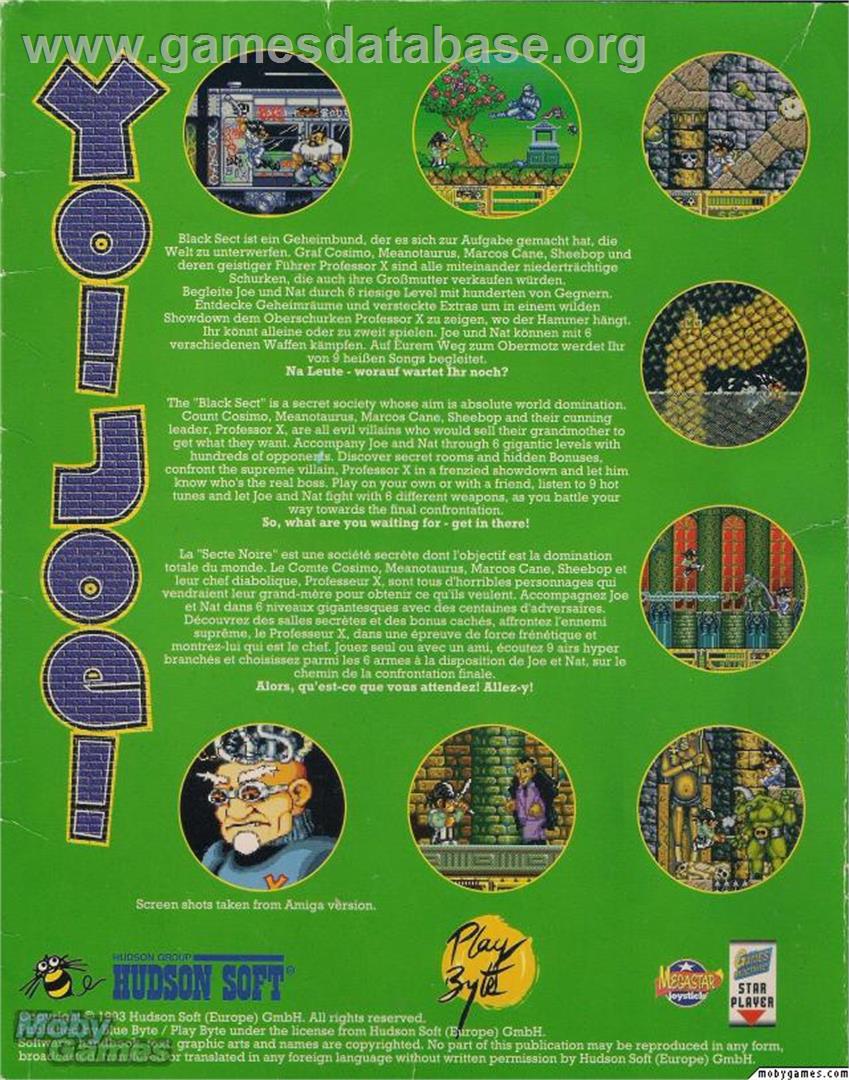 Yo! Joe! Beat the Ghosts - Microsoft DOS - Artwork - Box Back