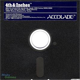 Artwork on the Disc for 4th & Inches on the Microsoft DOS.