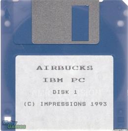 Artwork on the Disc for Air Bucks on the Microsoft DOS.
