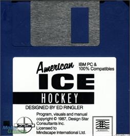 Artwork on the Disc for American Ice Hockey on the Microsoft DOS.
