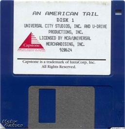 Artwork on the Disc for An American Tail - The Computer Adventures of Fievel and His Friends on the Microsoft DOS.