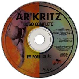 Artwork on the Disc for Ar'Kritz the Intruder on the Microsoft DOS.