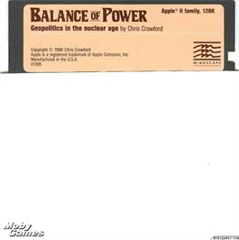 Artwork on the Disc for Balance of Power on the Microsoft DOS.
