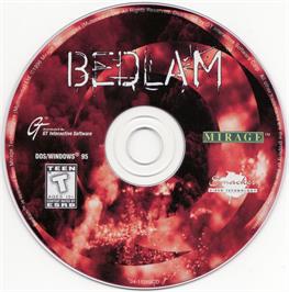 Artwork on the Disc for Bedlam (1996) on the Microsoft DOS.