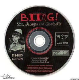 Artwork on the Disc for Biing! Sex, Intrigue and Scalpels on the Microsoft DOS.
