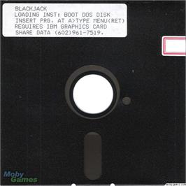 Artwork on the Disc for Blackjack on the Microsoft DOS.