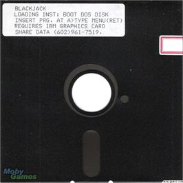 Artwork on the Disc for Blackjack (1984) on the Microsoft DOS.