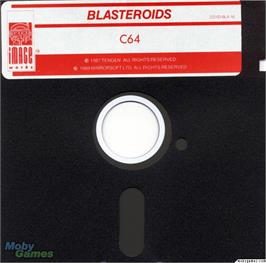 Artwork on the Disc for Blasteroids on the Microsoft DOS.