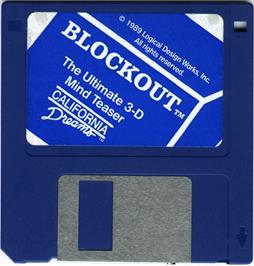 Artwork on the Disc for Block Out on the Microsoft DOS.