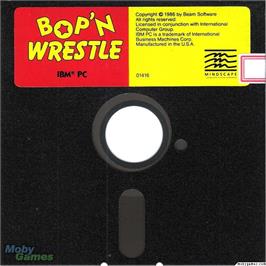 Artwork on the Disc for Bop 'n Wrestle on the Microsoft DOS.