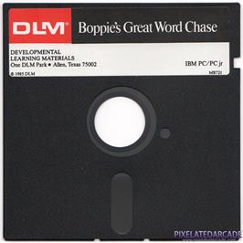 Artwork on the Disc for Boppie's Great Word Chase on the Microsoft DOS.