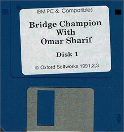 Artwork on the Disc for Bridge Champion with Omar Sharif on the Microsoft DOS.