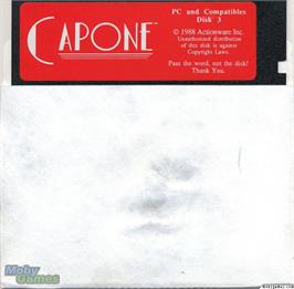 Artwork on the Disc for Capone on the Microsoft DOS.