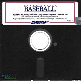 Artwork on the Disc for Championship Baseball on the Microsoft DOS.
