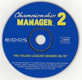 Artwork on the Disc for Championship Manager 2 - The Italian Leagues Season 96/97 on the Microsoft DOS.