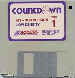 Artwork on the Disc for Countdown on the Microsoft DOS.