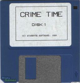 Artwork on the Disc for Crime Time on the Microsoft DOS.