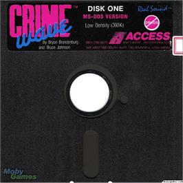 Artwork on the Disc for Crime Wave on the Microsoft DOS.
