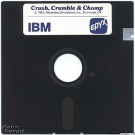 Artwork on the Disc for Crush, Crumble and Chomp! on the Microsoft DOS.