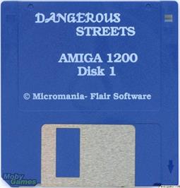 Artwork on the Disc for Dangerous Streets on the Microsoft DOS.