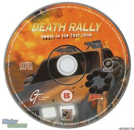 Artwork on the Disc for Death Rally on the Microsoft DOS.